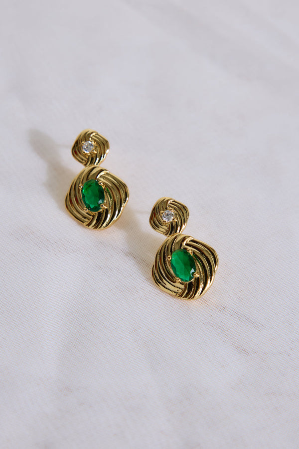 18k Gold Plated Royalty Earrings Gold