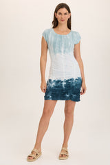 Aviana Stretch Poplin Ruched Mini Dress