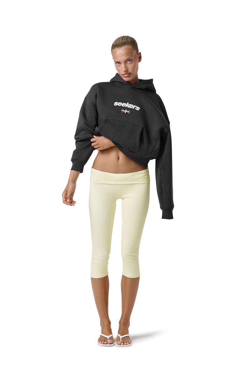 Seekers GB Shrunken Hoodie in Off-Black