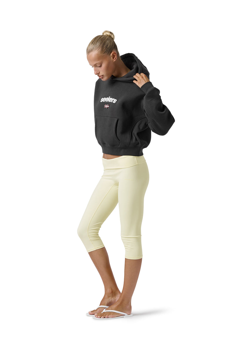 Seekers GB Shrunken Hoodie in Off-Black
