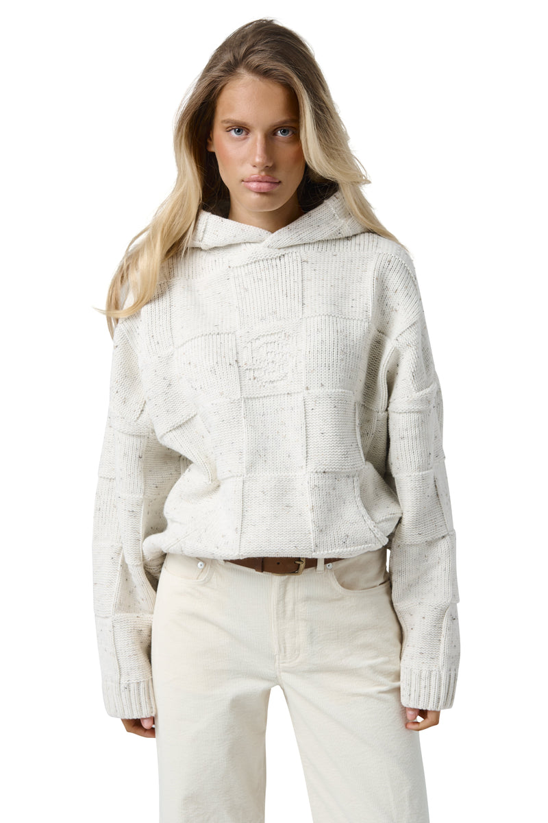 Communion Check Knit Hoodie