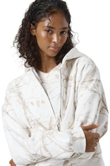 Ranch Shrunken Zip Up Hoodie in Milk