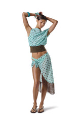 Bruna Off-Shoulder Top in Teal