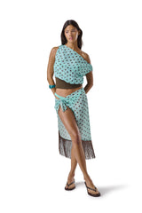 Bruna Off-Shoulder Top in Teal