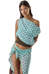 Bruna Off-Shoulder Top in Teal