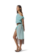 Bruna Tassel Sarong in Teal