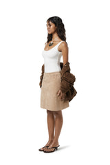 Betty Faux Suede Midi Skirt
