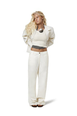 Frankie Straight Leg Linen Trouser in Natural