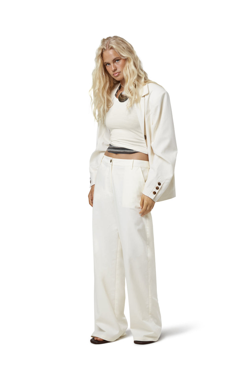 Frankie Straight Leg Linen Trouser in Natural