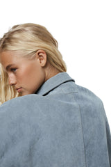 Martha Faux Suede Jacket in Blue