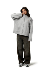 Originals Knit Zip Up in Light Grey