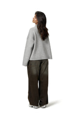 Originals Knit Zip Up in Light Grey