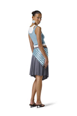 Huggie Layered Vest Top in Mid Blue