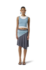 Huggie Layered Vest Top in Mid Blue