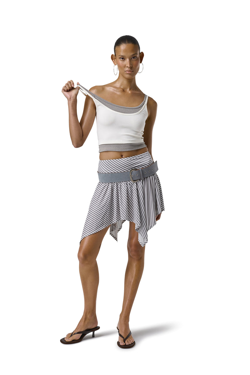 Huggie Layered Strappy Top in White
