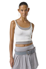 Huggie Layered Strappy Top in White
