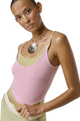 Huggie Layered Strappy Top in Soft Pink