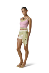 Huggie Layered Strappy Top in Soft Pink
