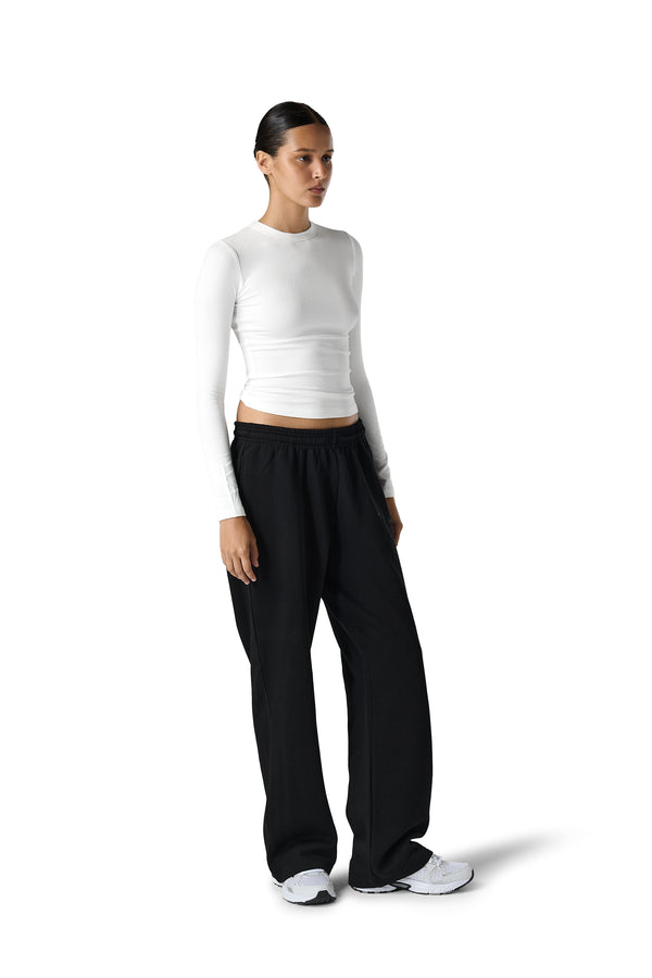 Peep Long Sleeve Top in White