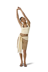 Huggie Layered Halter Top in Butter Yellow