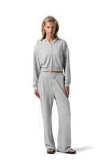 Slacks Soft Zip Up in Light Grey