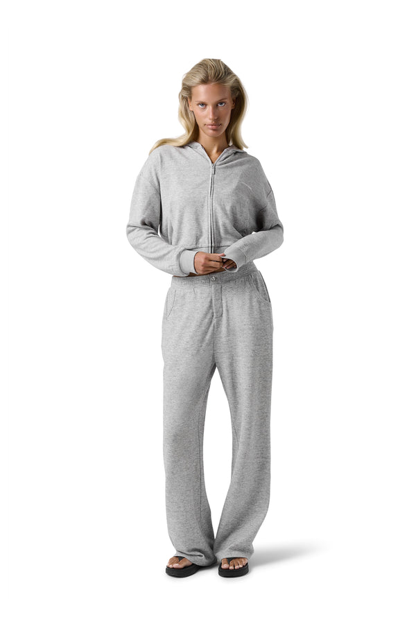Slacks Soft Zip Up in Light Grey