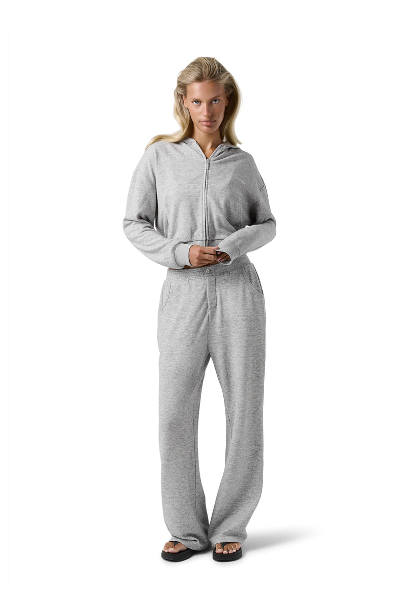 Slacks Soft Zip Up in Light Grey