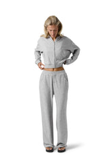 Slacks Soft Zip Up in Light Grey