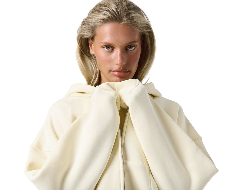 Trademark Shrunken Zip Up in Butter Yellow