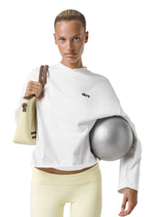 Seekers Long Sleeve Oversized Tee in White