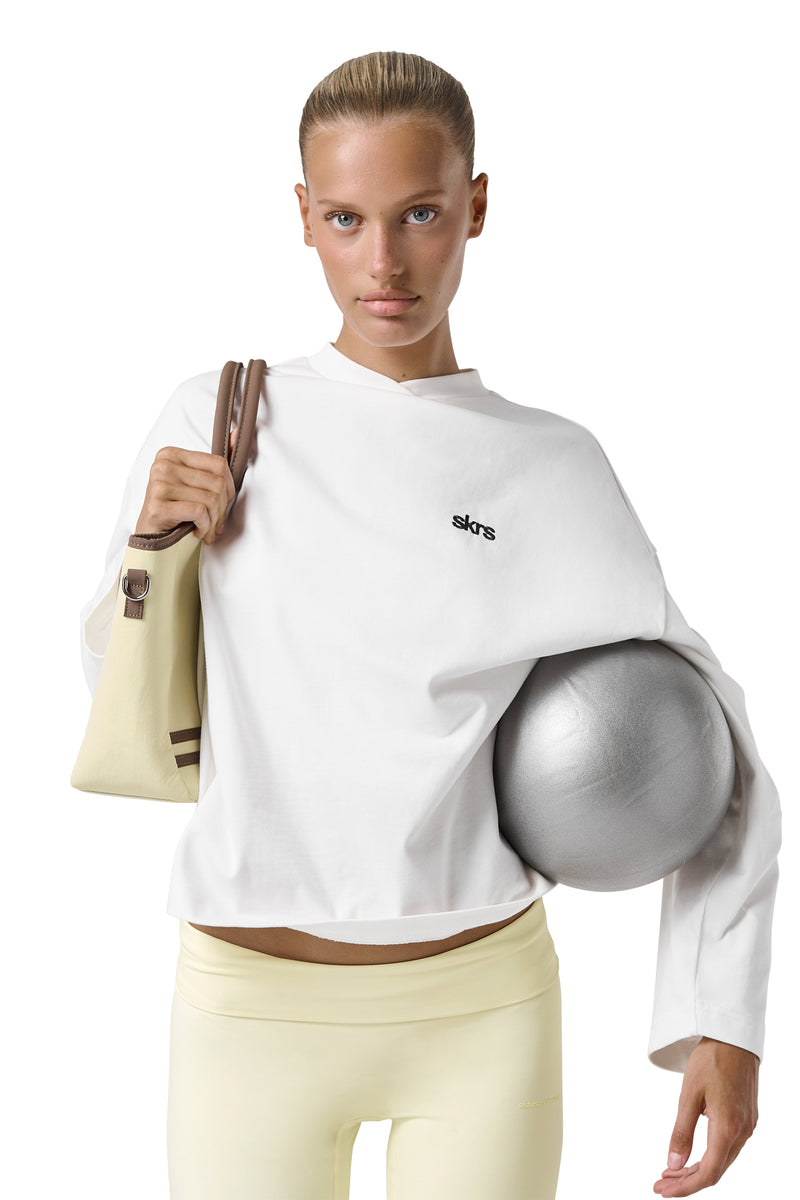 Seekers Long Sleeve Oversized Tee in White