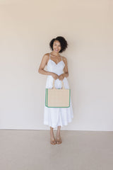 Huda Woven Structured Tote Bag