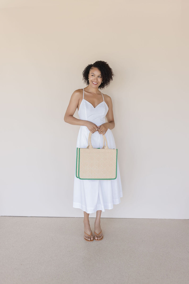 Huda Woven Structured Tote Bag