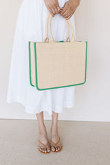 Huda Woven Structured Tote Bag