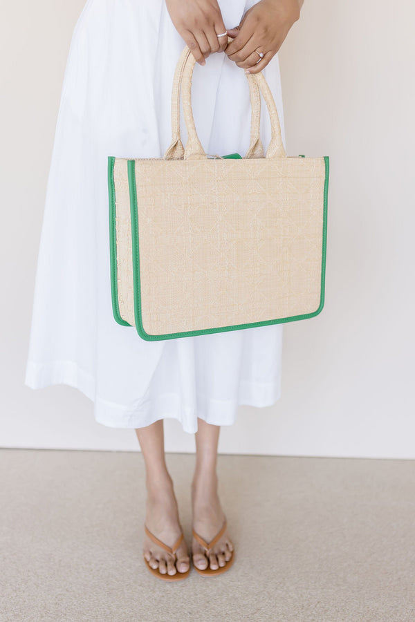 Huda Woven Structured Tote Bag