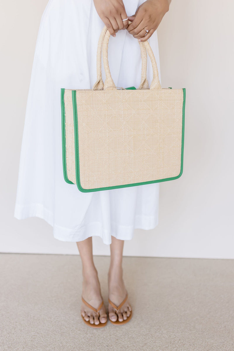Huda Woven Structured Tote Bag
