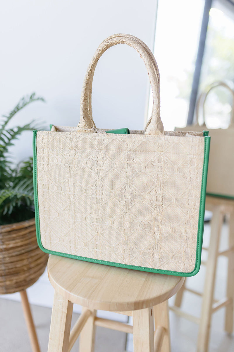 Huda Woven Structured Tote Bag
