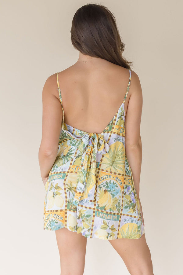 Sweet Capri Tie Back Romper