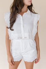 Reva Eyelet Sleeveless Crop
