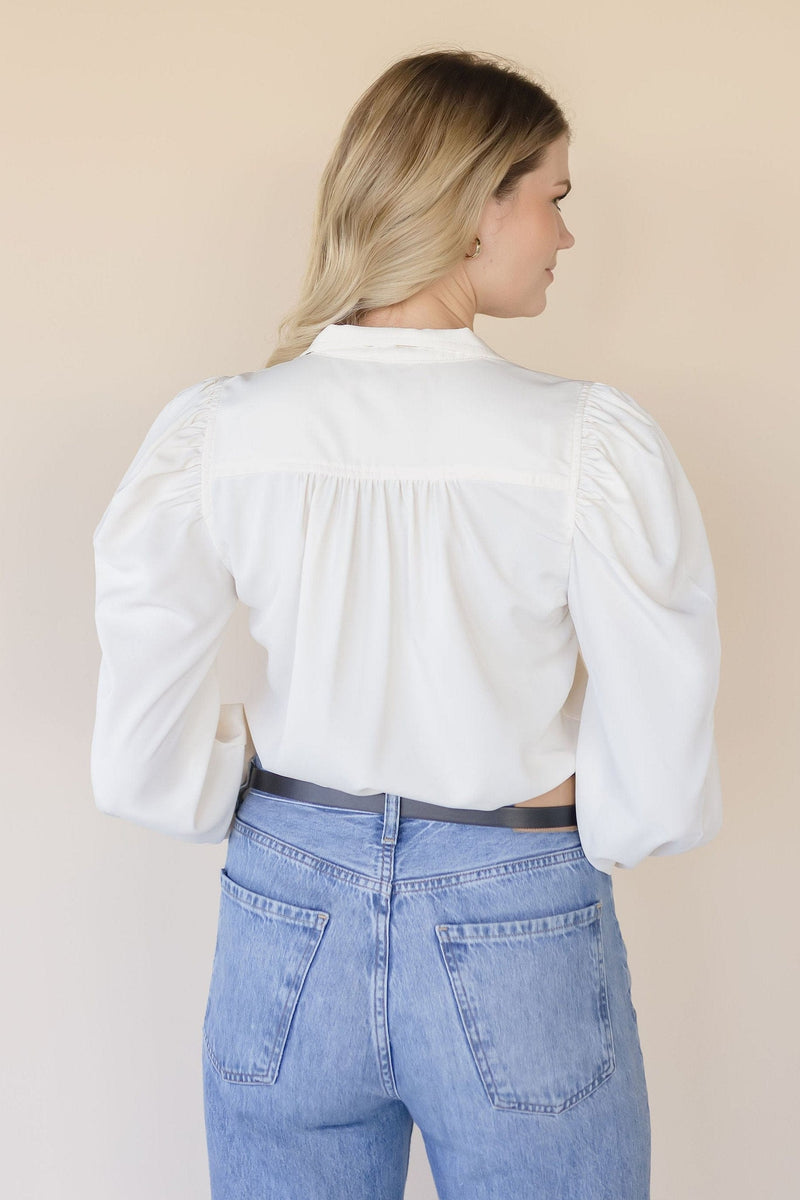 Cate Long Sleeve Ruched Blouse