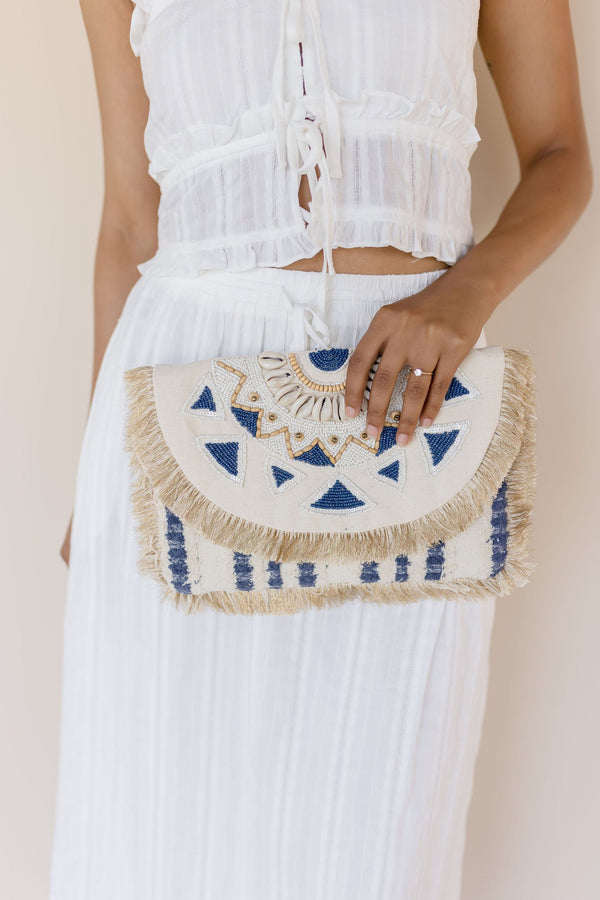 Chelley Beaded Beach Clutch