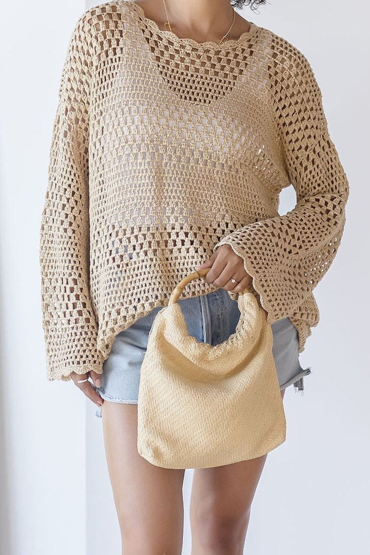 Jana Woven Bamboo Handle Handbag