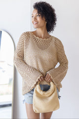 Jana Woven Bamboo Handle Handbag