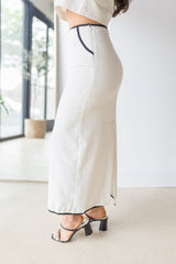 Coastal Contrast Midi Skirt