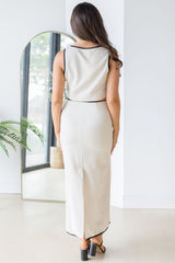 Coastal Contrast Midi Skirt