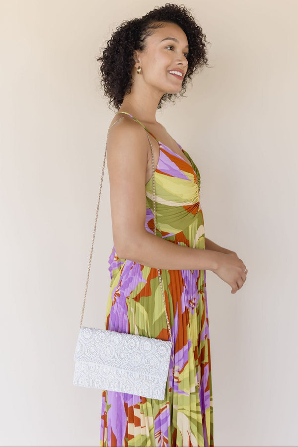 Iris Beaded Crossbody Clutch