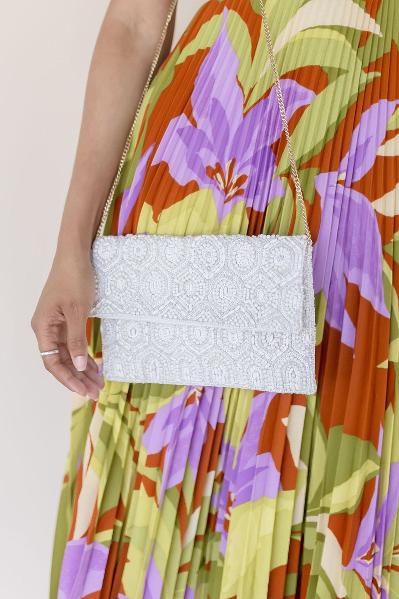 Iris Beaded Crossbody Clutch