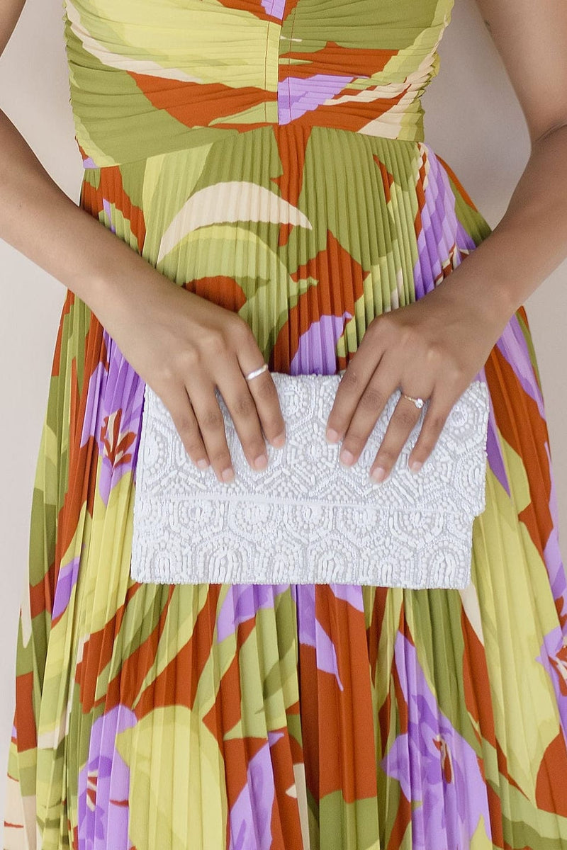 Iris Beaded Crossbody Clutch