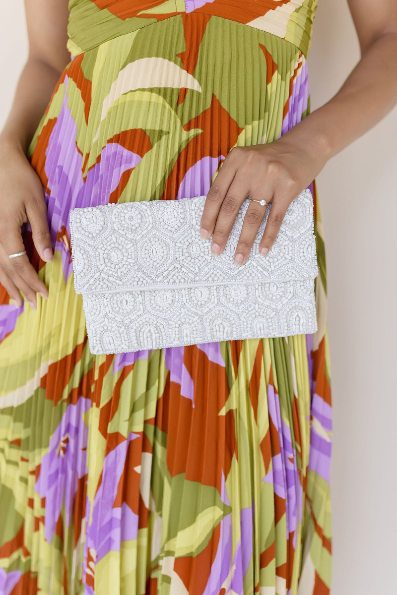 Iris Beaded Crossbody Clutch