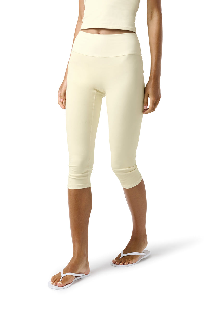 Soft Active Capri Pant in Butter Yellow